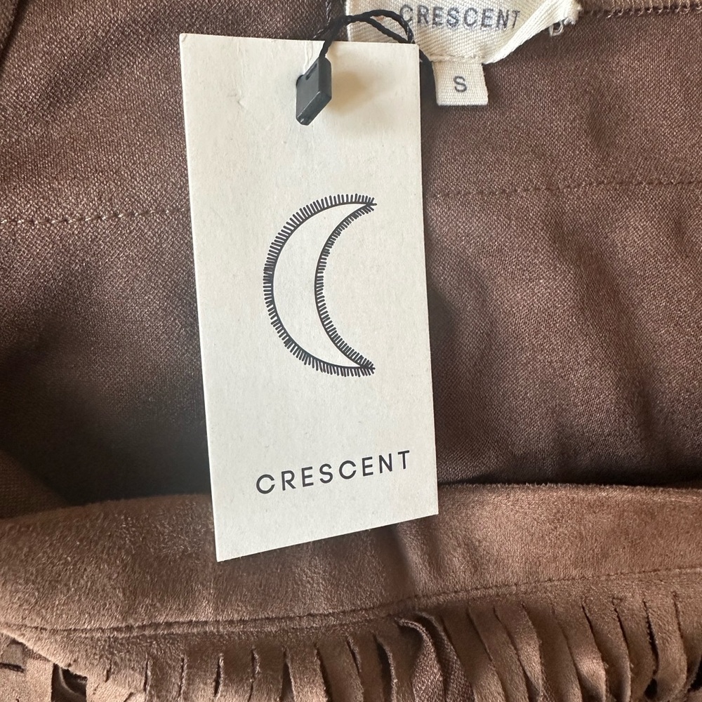 Crescent Brown Tiered Fringe Midi Skirt - Picture 4 of 4